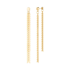 Elegante Gold Chevron Dangle Earrings