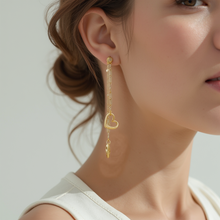 Load image into Gallery viewer, Con Amor Gold Dangle Earrings