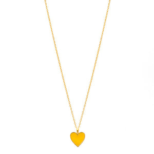 Single Hearted Girl - Yellow Charm Heart Necklace