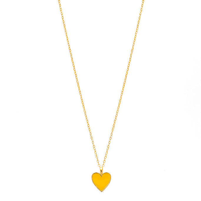 Single Hearted Girl - Yellow Charm Heart Necklace