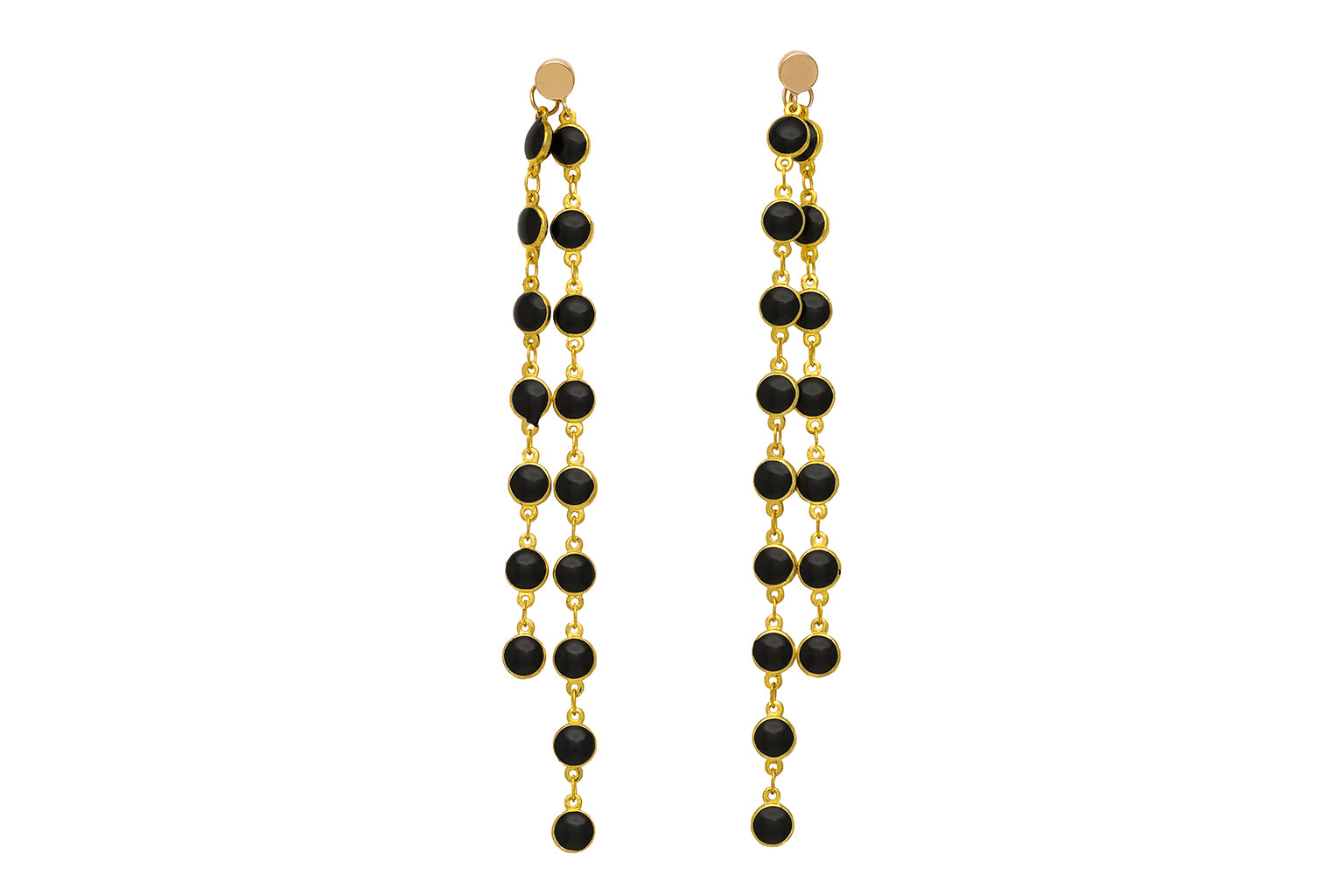 Black Beads Jadau Gold Polished Traditional Punjabi Jhumki Earrings set  J0360 - muteyaar.com